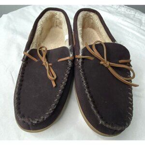J.Crew Men's Faux Shearling Moccasins Size 9M H1299 Dark Brown